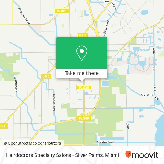 Mapa de Hairdoctors Specialty Salons - Silver Palms