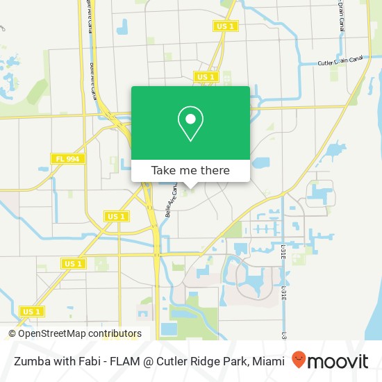 Mapa de Zumba with Fabi - FLAM @ Cutler Ridge Park