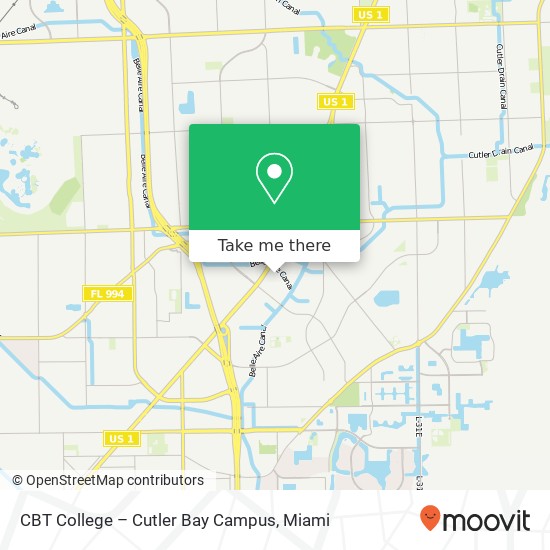 CBT College – Cutler Bay Campus map