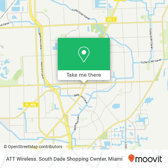 ATT Wireless. South Dade Shopping Cwnter map