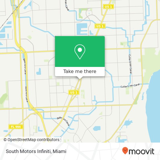 South Motors Infiniti map