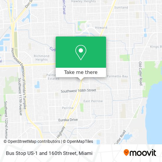 Bus Stop US-1 and 160th Street map