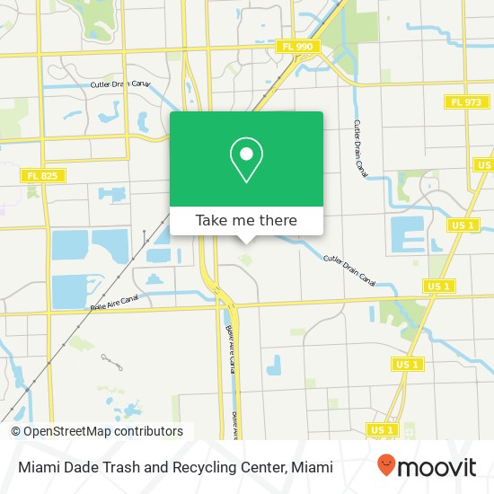 Mapa de Miami Dade Trash and Recycling Center