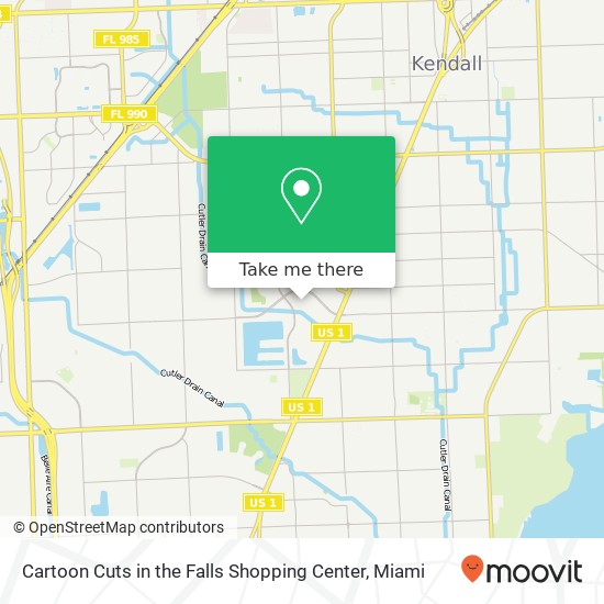 Cartoon Cuts in the Falls Shopping Center map