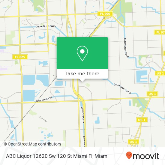Mapa de ABC Liquor 12620 Sw 120 St Miami Fl