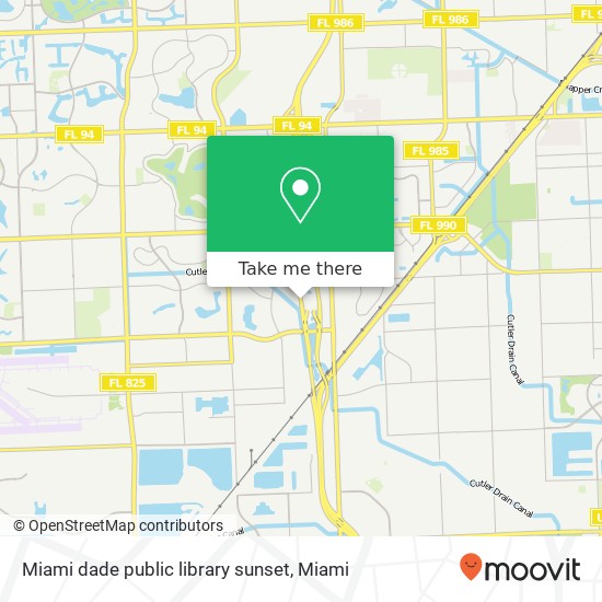 Mapa de Miami dade public library sunset