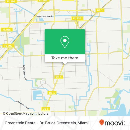 Mapa de Greenstein Dental - Dr. Bruce Greenstein