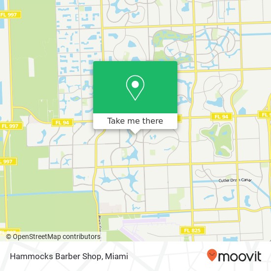 Mapa de Hammocks Barber Shop