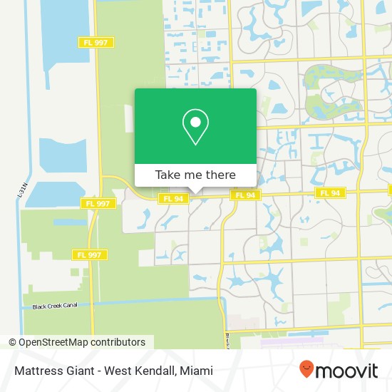 Mattress Giant - West Kendall map