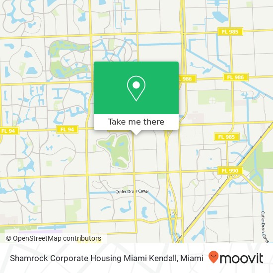 Shamrock Corporate Housing Miami Kendall map