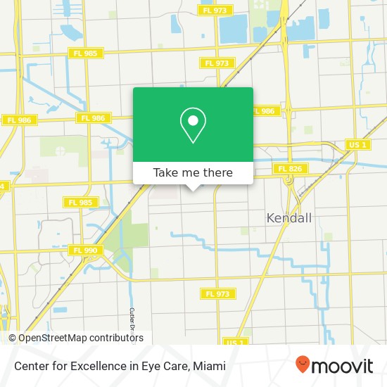 Center for Excellence in Eye Care map