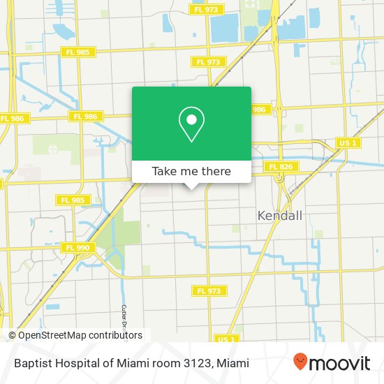 Mapa de Baptist Hospital of Miami room  3123