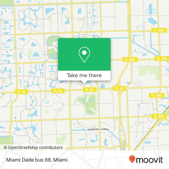 Mapa de Miami Dade bus 88