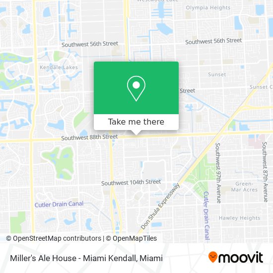Miller's Ale House - Miami Kendall map