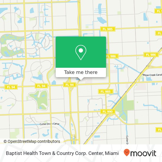 Baptist Health Town & Country Corp. Center map