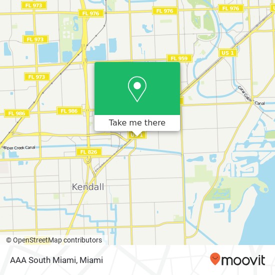 AAA South Miami map