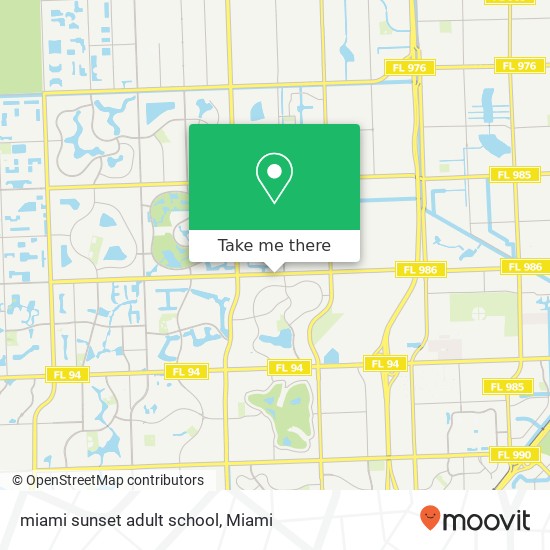 Mapa de miami sunset adult school