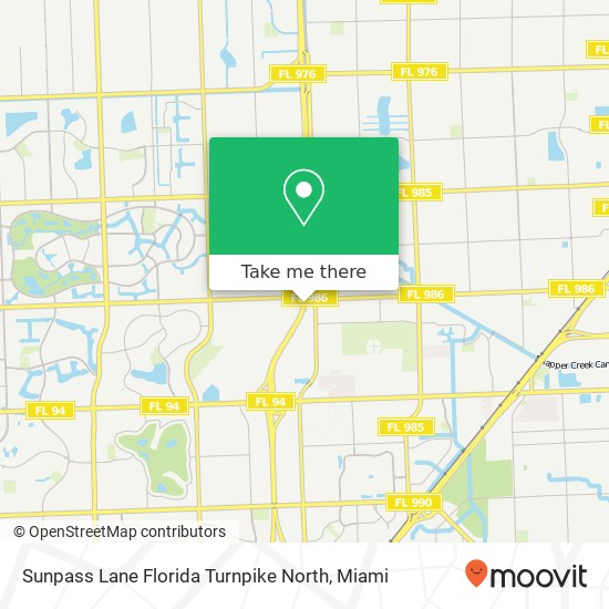 Sunpass Lane Florida Turnpike North map