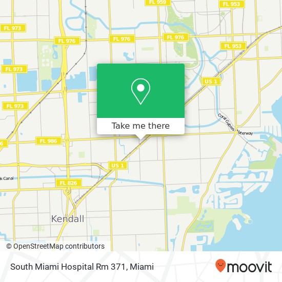 South Miami Hospital Rm 371 map