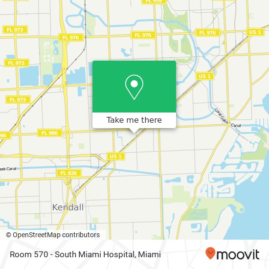 Room 570 - South Miami Hospital map