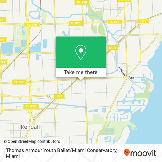 Mapa de Thomas Armour Youth Ballet / Miami Conservatory