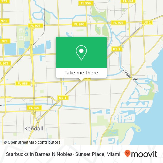 Starbucks in Barnes N Nobles- Sunset Place map