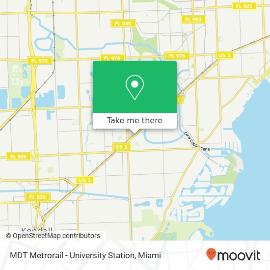 Mapa de MDT Metrorail - University Station