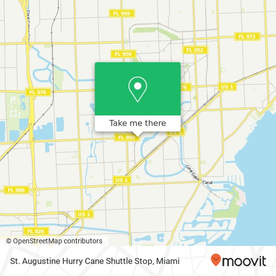 Mapa de St. Augustine Hurry Cane Shuttle Stop
