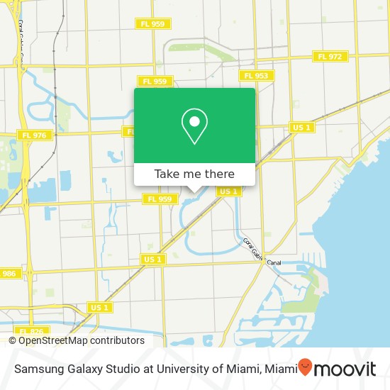 Mapa de Samsung Galaxy Studio at University of Miami