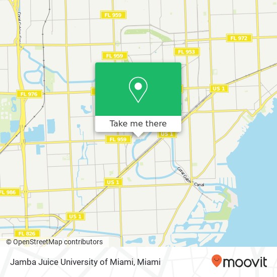 Jamba Juice University of Miami map