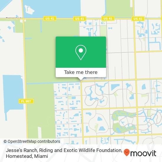 Mapa de Jesse's Ranch, Riding and Exotic Wildlife Foundation, Homestead