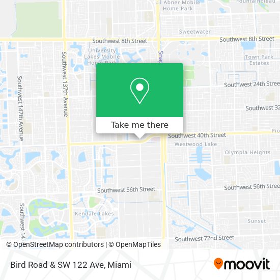 Bird Road & SW 122 Ave map
