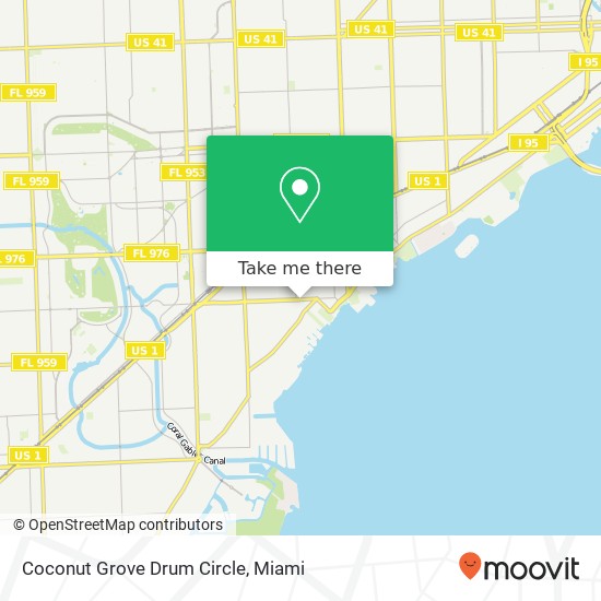 Coconut Grove Drum Circle map