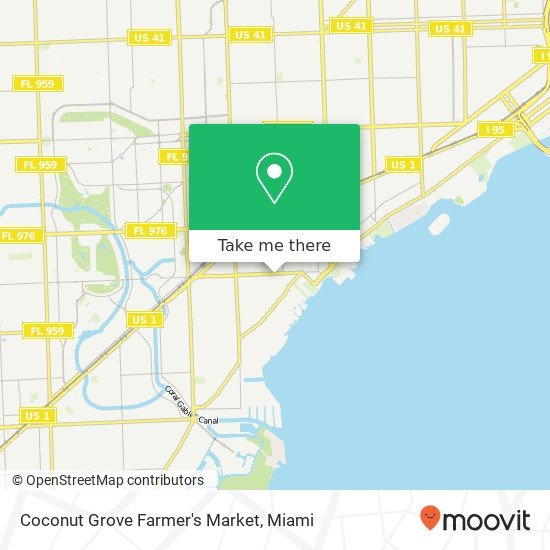 Mapa de Coconut Grove Farmer's Market