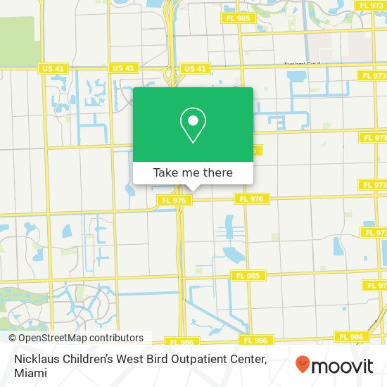 Nicklaus Children’s West Bird Outpatient Center map