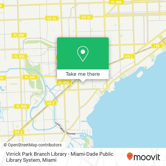 Virrick Park Branch Library - Miami-Dade Public Library System map