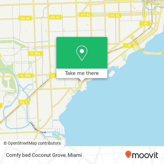 Comfy bed Coconut Grove map