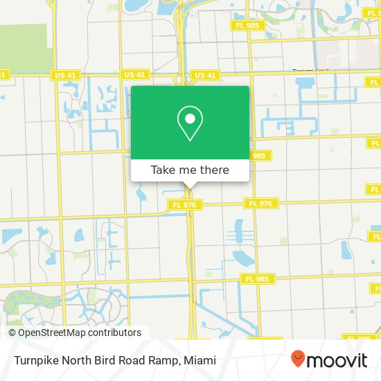 Turnpike North Bird Road Ramp map