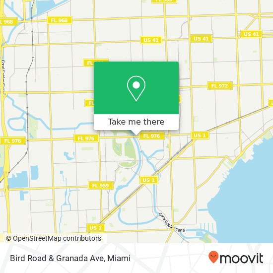 Mapa de Bird Road & Granada Ave