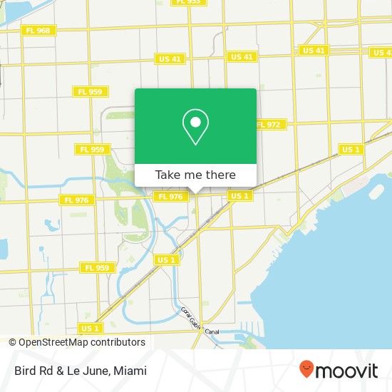 Bird Rd & Le June map