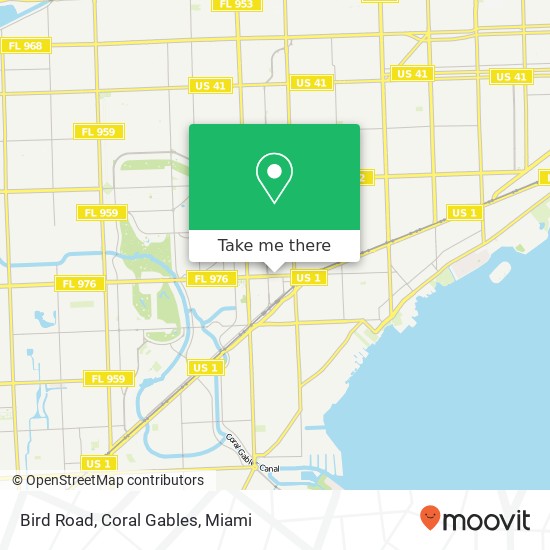 Mapa de Bird Road, Coral Gables