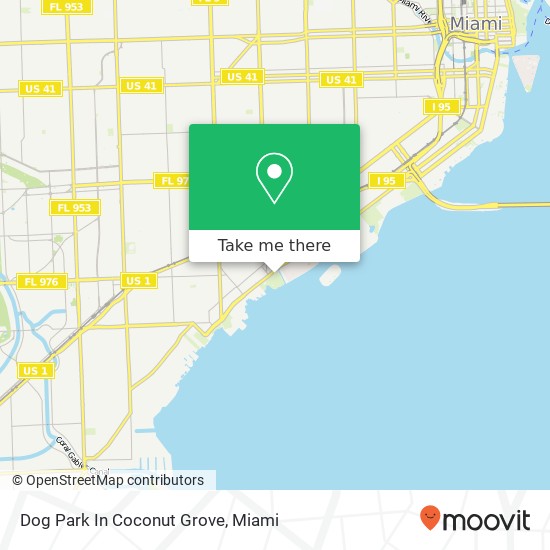 Dog Park In Coconut Grove map