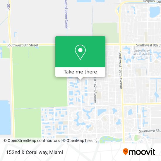 152nd & Coral way map