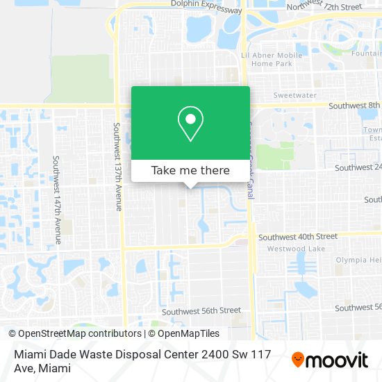 Mapa de Miami Dade Waste Disposal Center 2400 Sw 117 Ave