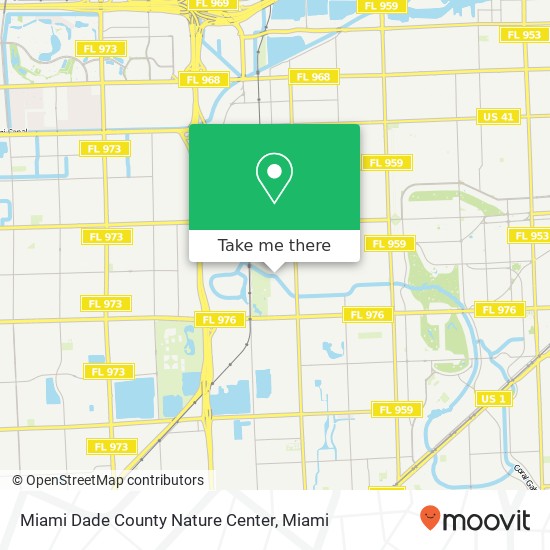 Miami Dade County Nature Center map