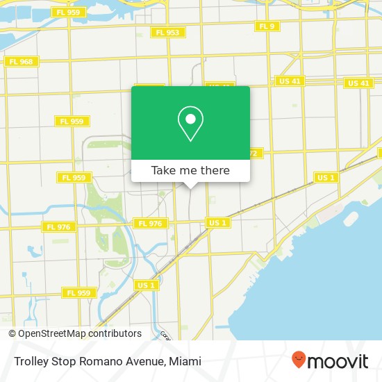 Mapa de Trolley Stop Romano Avenue