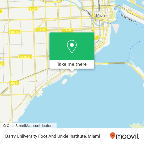 Barry Uniiversity Foot And Unkle Institute map