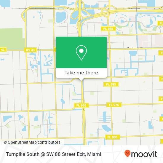 Turnpike South @ SW 88 Street Exit map