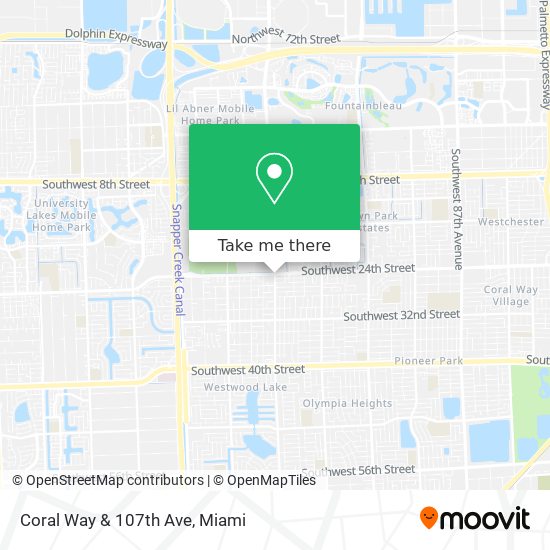 Coral Way & 107th Ave map