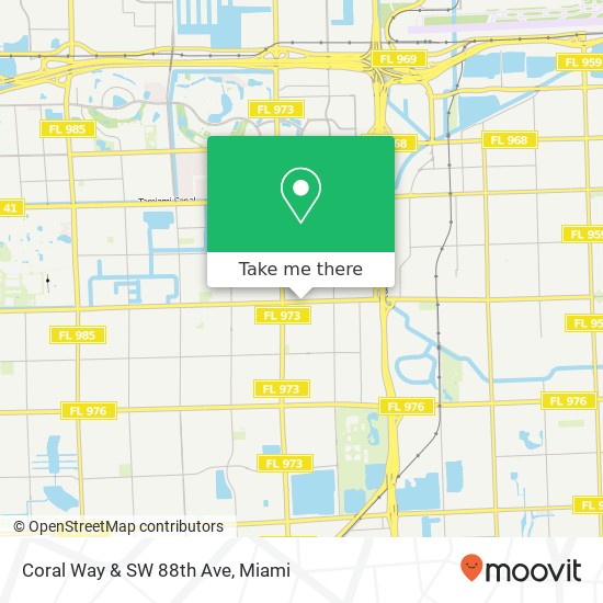Coral Way & SW 88th Ave map